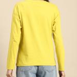 Butter Yellow Sleeve T-Shirt By Fashion Wild